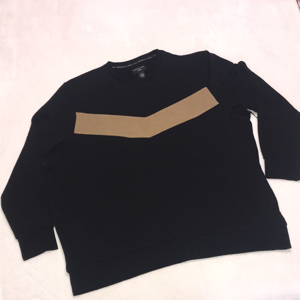 Shaquille O’Neal XLG French Terry Crew Neck Pullover NWT Size 4XL Tall Black/Tan